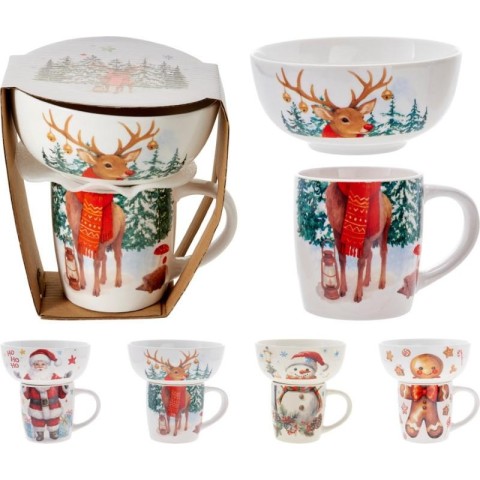 CIOTOLA E TAZZA NATALE 4 ASSORTITI